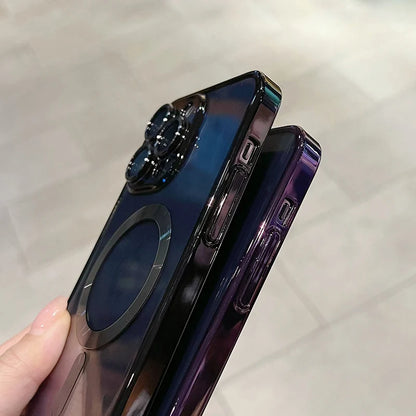 Luxury Magnetic Plating Clear Case For Magsafe Wireless Charging iPhone 11 12 13 14 15 16 17 Pro Max Air Plus Shockproof Cover