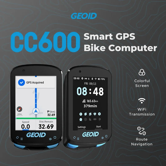 GEOID CC600 Bike Computer Wireless Color Screen Bicycle Speedometer ANT+ WIFI Cycling Speedometer IPX7 Waterproof Odometer