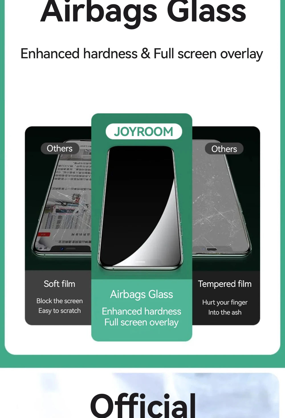 Joyroom 3/2/1PCS HD Glass For iPhone 17 16 15 Pro Max Screen Protector Full Screen Tempered Glass Protection For iPhone 17 16 15