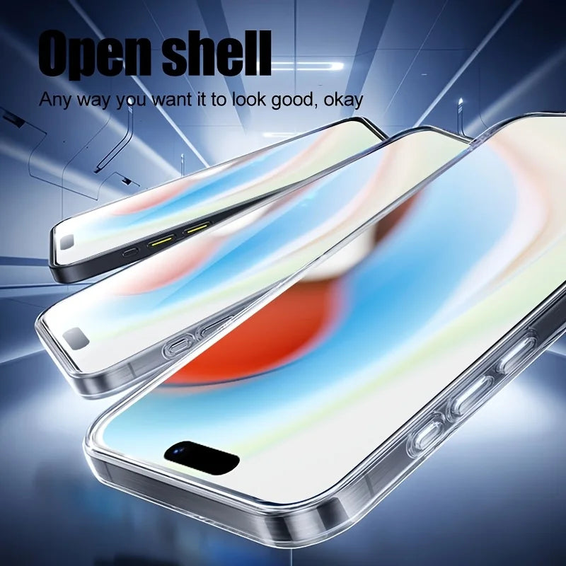 Tempered Glass Screen Protector For iPhone 16 15 14 13 12 11 17 Pro Max 16e Protective Film iPhone16 Pro Max XR X XS 7 8 16Plus