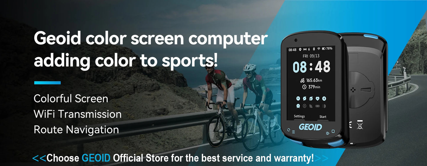 GEOID CC600 Bike Computer Wireless Color Screen Bicycle Speedometer ANT+ WIFI Cycling Speedometer IPX7 Waterproof Odometer